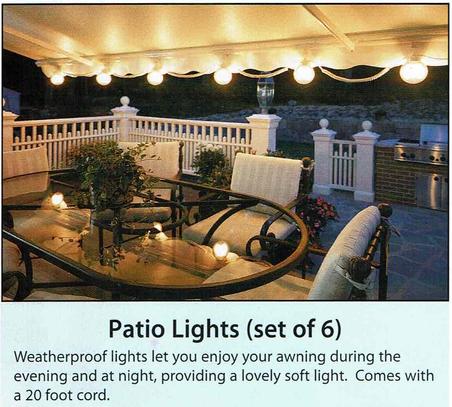 Patio Lighting for SunSetter and Retractable Awning products.