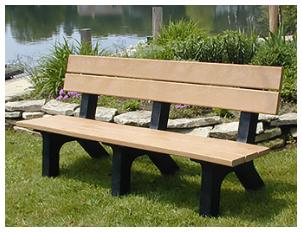 brown and black recycled plastic bench
