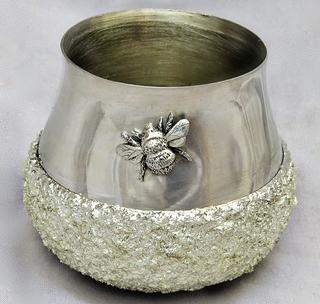 Insect Bowls, Hammered bowls, Leafy bowls, bee bowls, metal honeypot,