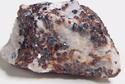 Black Franklinite, red Zincite, white Hydrozincite, green fluorescent Willemite, white Calcite - Sterling Mine, Sterling Hill, Ogdensburg, Franklin Mining District, Sussex County, New Jersey, USA