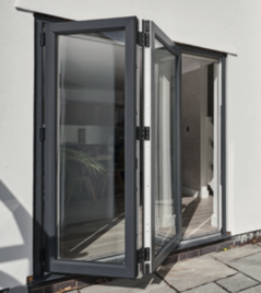 Grey bifold door