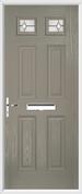 4 Panel 2 Square Composite Door regal opal glass