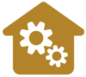 House image with cog wheels