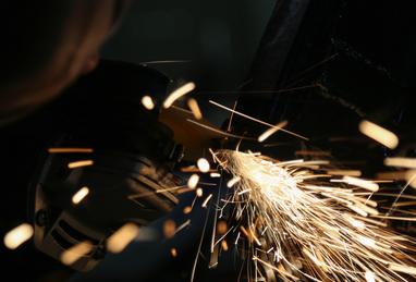 metal work grinder sparks
