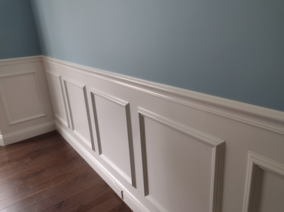 Newly painted walls and wainscoting in Norton, MA.