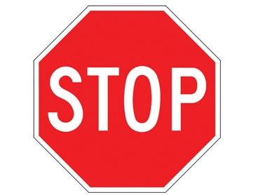 Stop sign representing the dangers of cleaning up blood yourself in Martin County