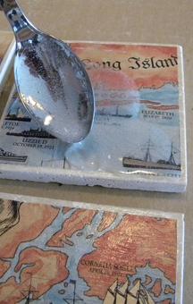 DIY Nautical Shipwreck Chart Drink Coasters. FREE step by step instructions. www.DIYeasycrafts.com