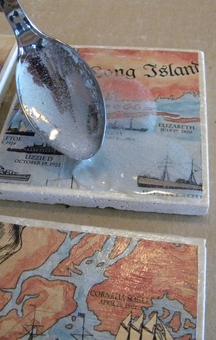 DIY Nautical Shipwreck Chart Drink Coasters. FREE step by step instructions. www.DIYeasycrafts.com