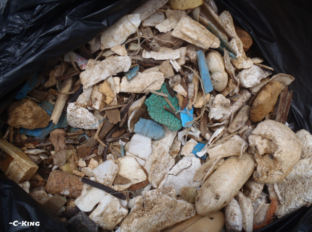 styrofoam cleaned up off the beach