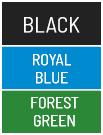 bouffant (puffy) windscreen color chart: black, royal, green