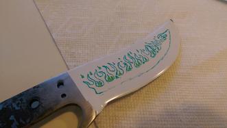 How to metal etch a design onto a knife blade or spine. FREE step by step instructions. www.DIYeasycrafts.com