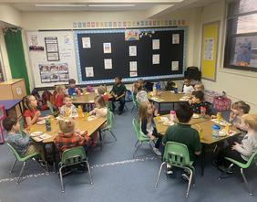 preschool students doing boat activity