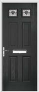 4 Panel 2 Square Composite Door monza glass