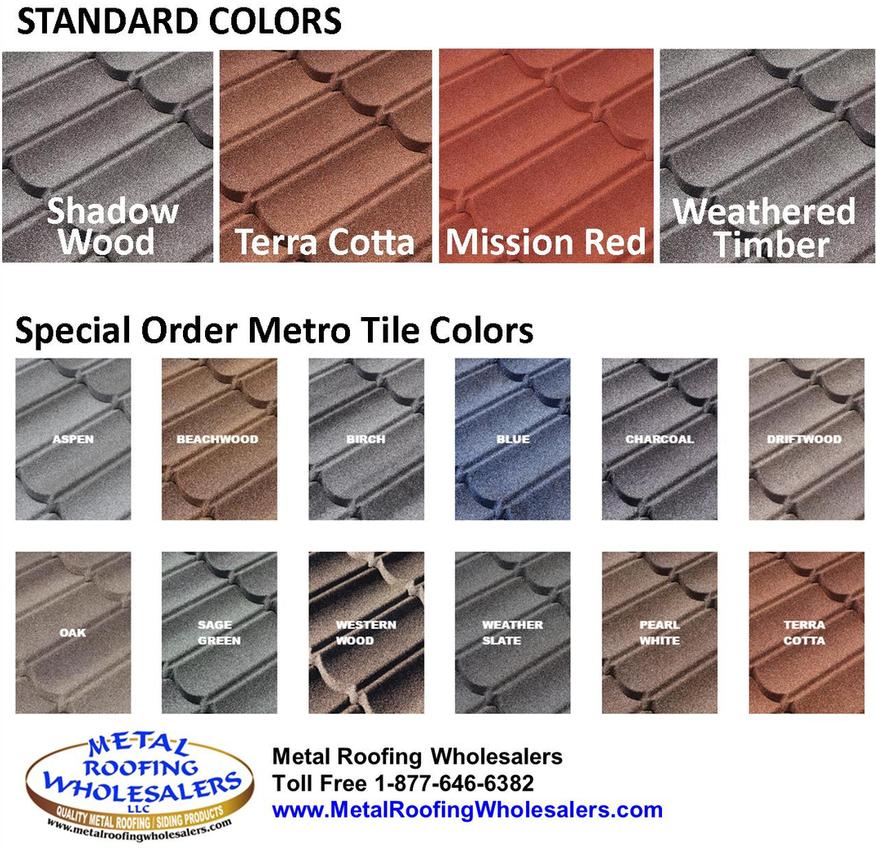 Metro Tile ColorsMetal Roofing Wholesalers