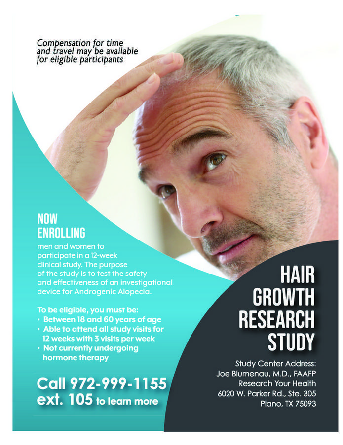 Hair Growth Study at Research Your Health in Plano Texas