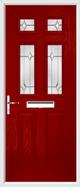 2 Panel 4 Square Composite Door regal opal glass