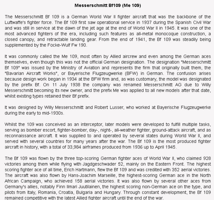 wiki background for 4D model of Messerschmitt Bf 109