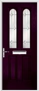 2 Panel 2 Arch Composite Door regal opal glass