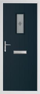 Cottage rectangle rebate composite door in anthracite grey