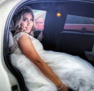 Bride in White NYC Limo