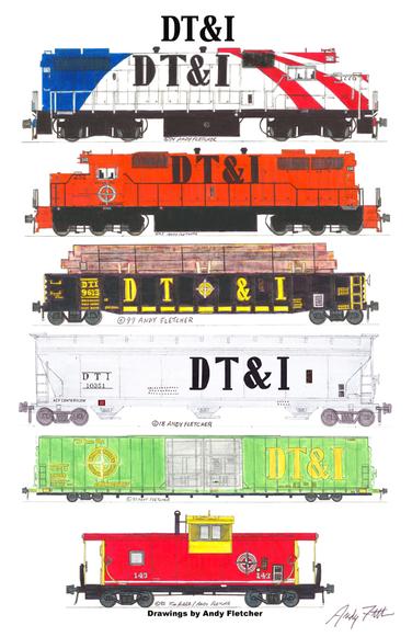 Toledo and Ironton Caboose White DT&I K4 N Decals Detroit 