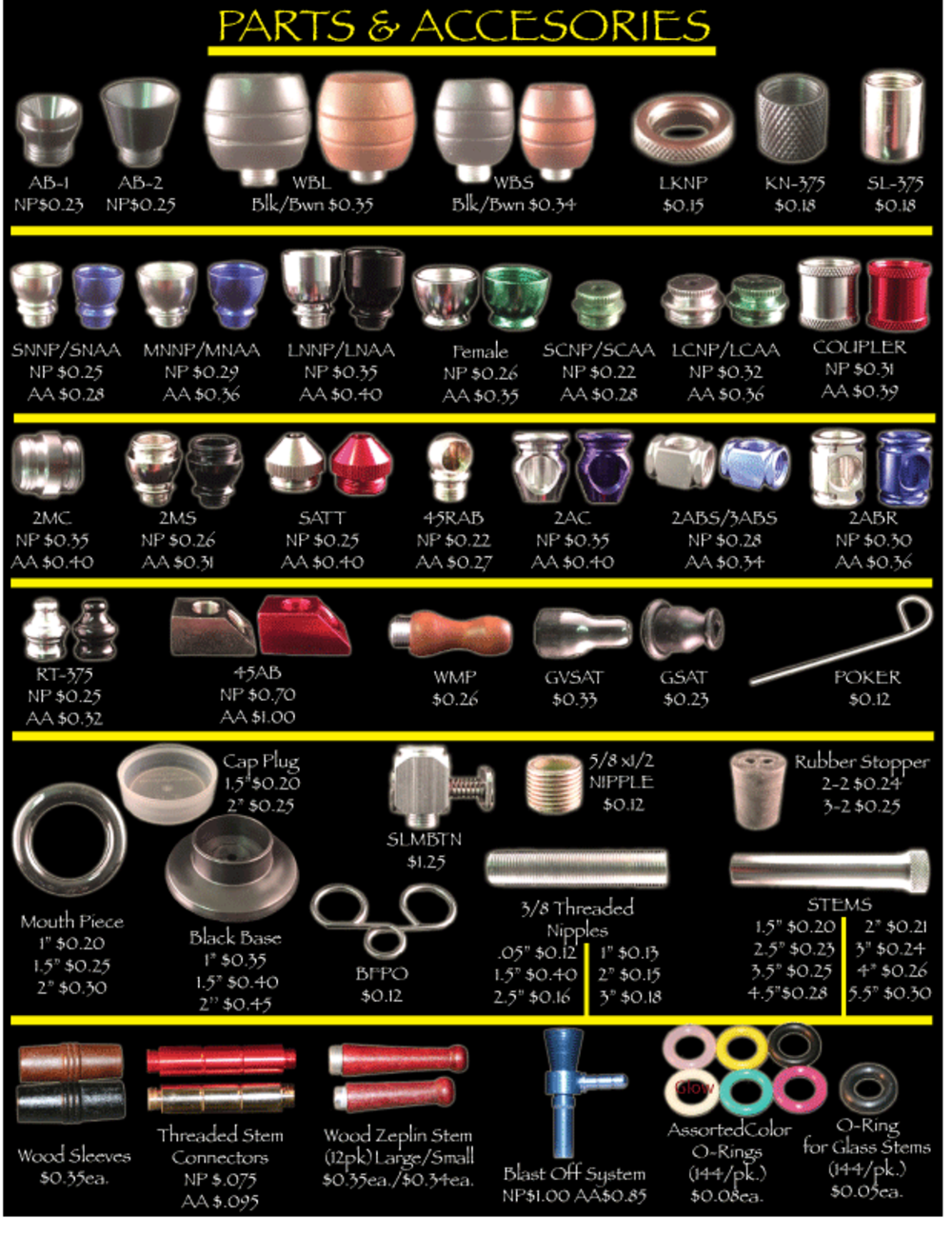 Bong Accessories, Parts & Pieces