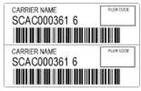 Barcoded PAPS PARS labels sheet form for Canada USA customs