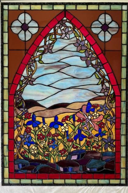 Stained Glass Window "The Faerie Garden" by Randall Soileau
