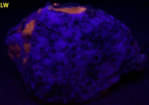 fluorescent SCAPOLITE, CORUNDUM SAPPHIRE, PLAGIOCLASE ALBITE ANORTHITE, BIOTITE -York River area, Dungannon Township, Hastings County, Ontario, Canada