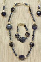 Crazy Lace Agate & Fossil pendant