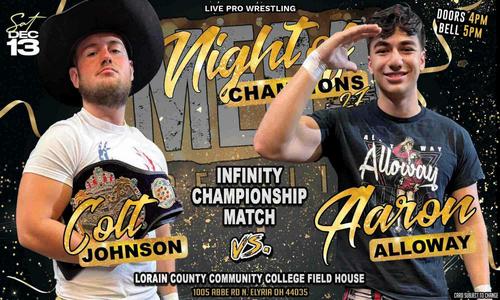 Infinity Championship - belt held up: Colt Johnson vs Aaron Alloway