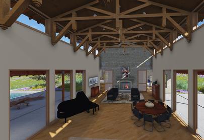 3DGreenPlanetArchitects.com timbered great room