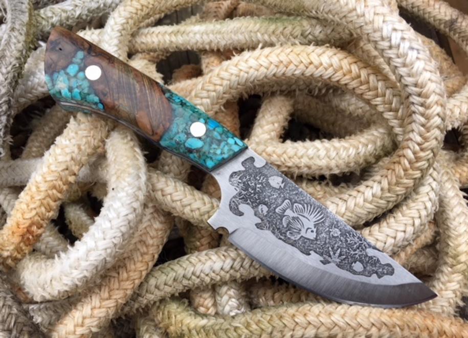 DIY easy full blade knife metal etching