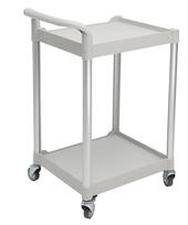 2 tier quality plastic hospital trolley, hotel cart, off white utility carts