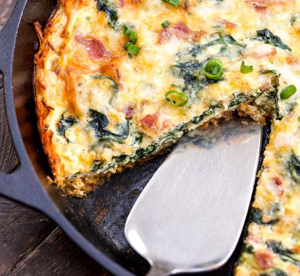 Spinach Mushrooms & Cheese Quiche