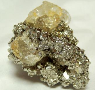 fluorescent FLUORITE, PYRITE crystals, Huanzala Mine, Huallanca District, Bolognesi Province, Ancash Department, Peru