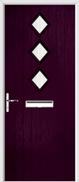 3 Diamond Composite Door stripes glass