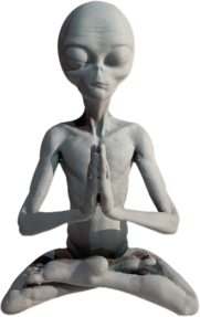 Meditating Alien Statue