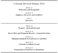 2016 Colorado Professional Land Surveyors Practices Act