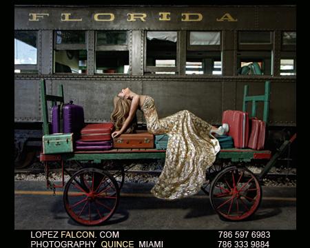 TRAINS QUINCEANERA PHOTOGRAPHY MIAMI TRAIN STATION PHOTO SHOOT