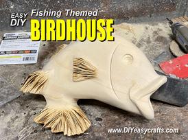 DIY power carved fishing themed birdhouse from www.DIYeasycrafts.com