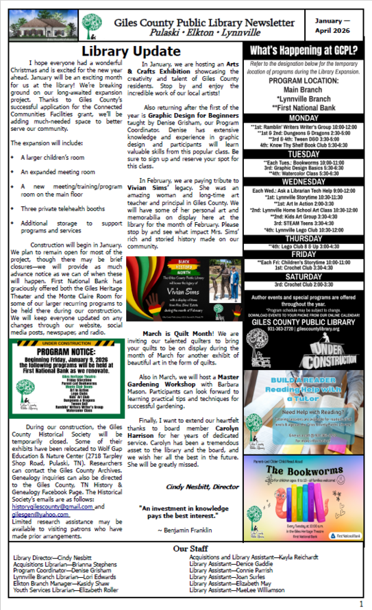 Current Newsletter link