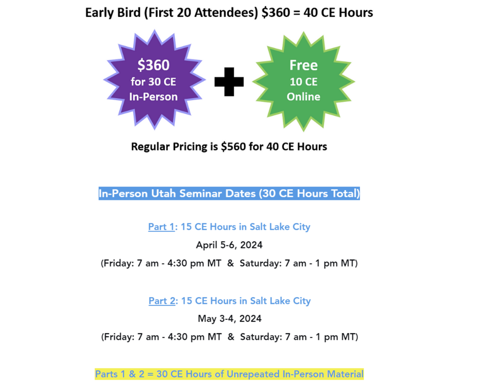 2024 Online Utah Chiropractic CE Seminars Continuing Education Salt
