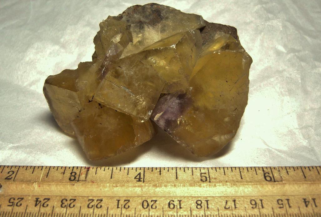 fluorescent long short wave Yellow Fluorite, siderite,Cumbria, England, UK, ex Foote