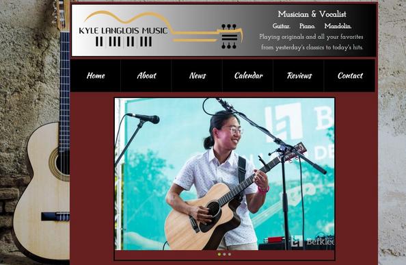 Kyle Langlois Music website designed by CLICK WebDesigns