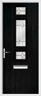 3 Square Strip Composite Door regal opal glass