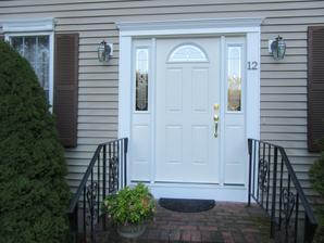 exterior front door before painting.