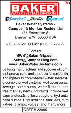 Baker Water Systems, Campbell, Monitor Residential, Water Well Products