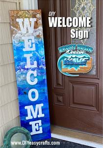DIY Ocean Wave Entrance Welcome Sign