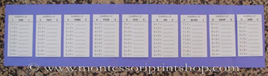 printable Montessori math booklet chart - Montessori Print Shop